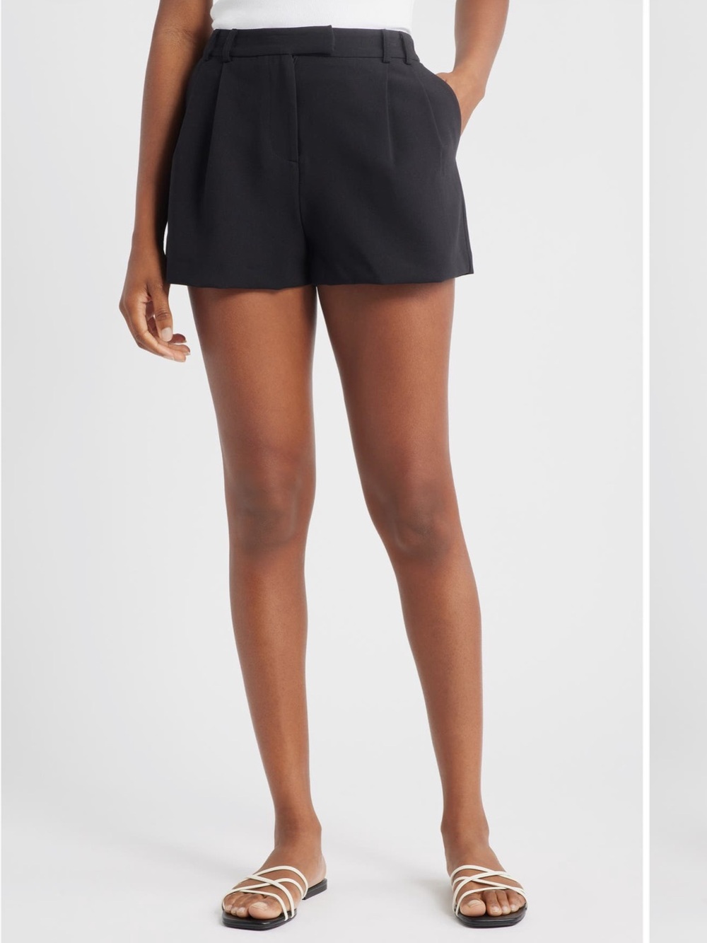 Topshop Black Tailored High-Waist Shorts